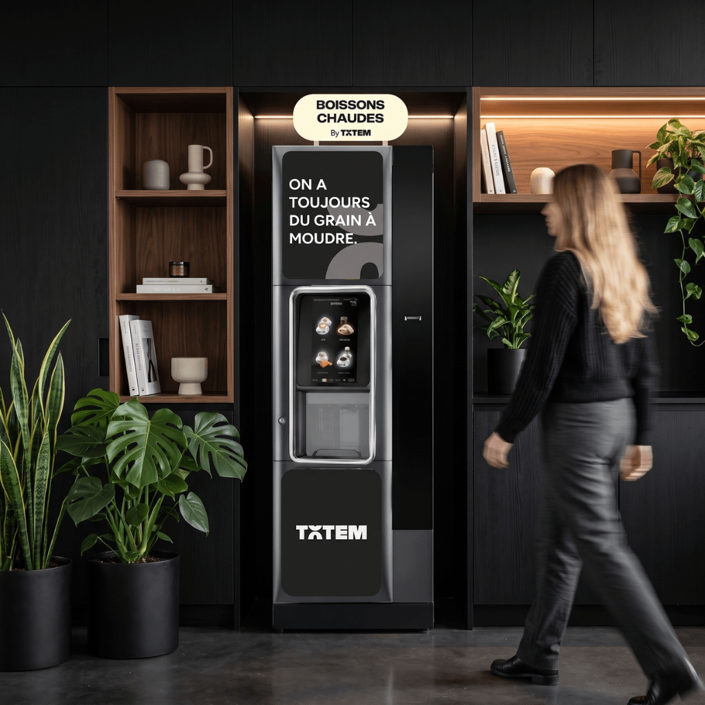 Distributeur de boissons chaudes Napoli en entreprise.